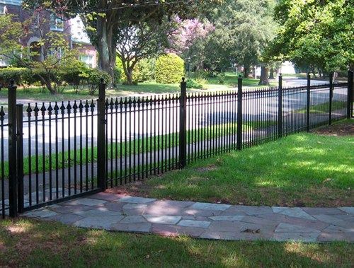 Ornamental iron fence detail